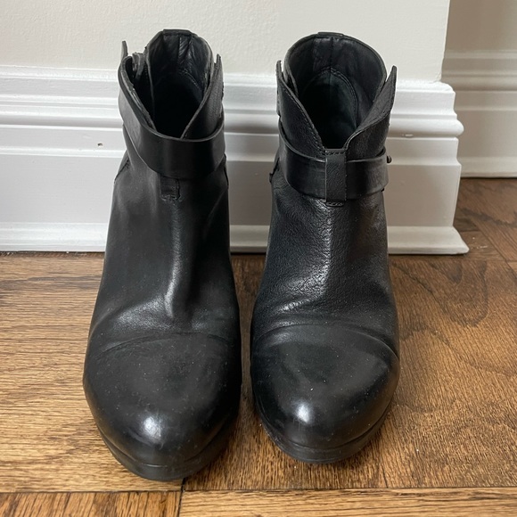 Rag and Bone Black Leather Harrow Boot Size 6.5 - Picture 1 of 6